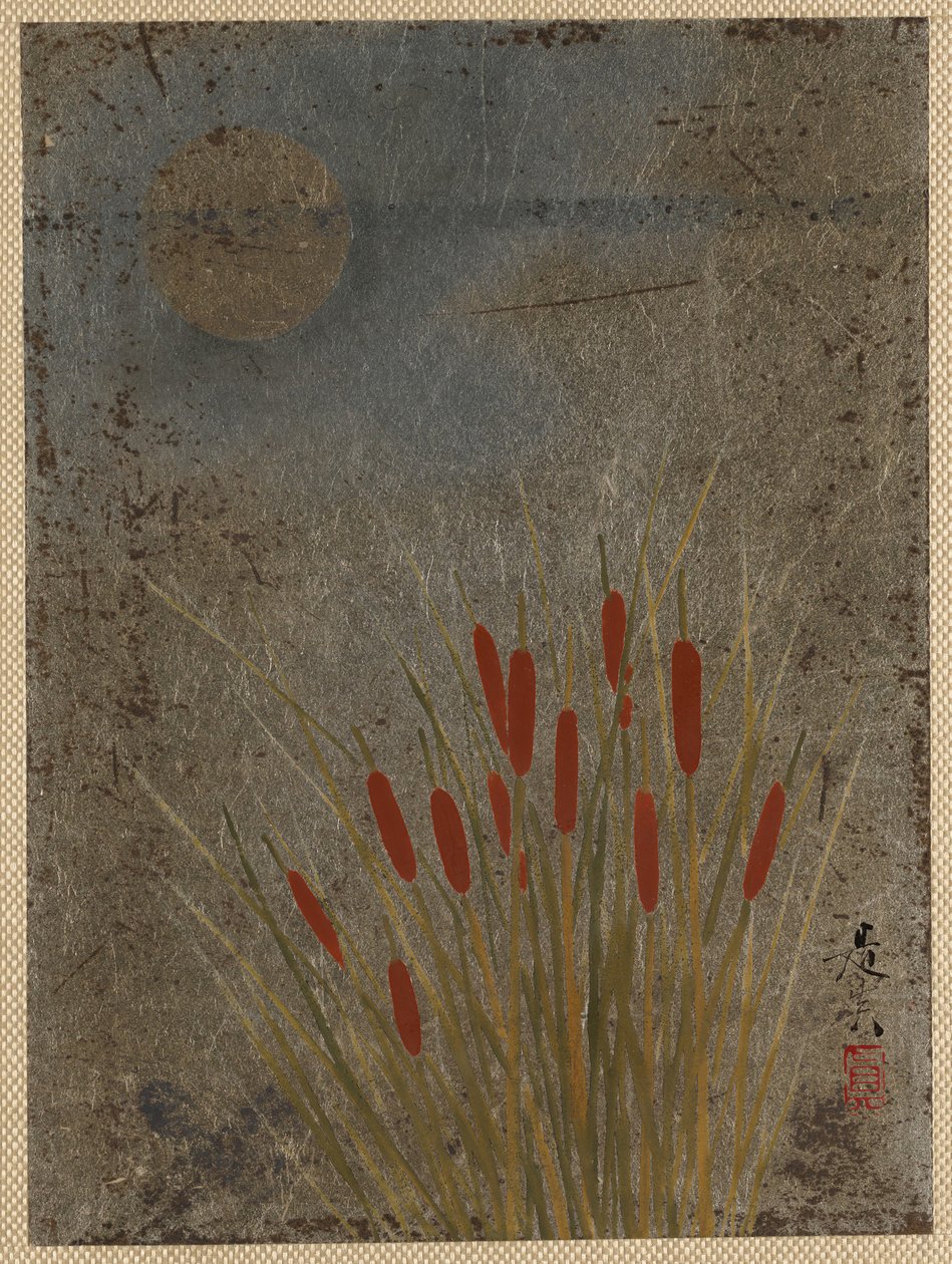 Kattestaarten en maan door Shibata Zeshin