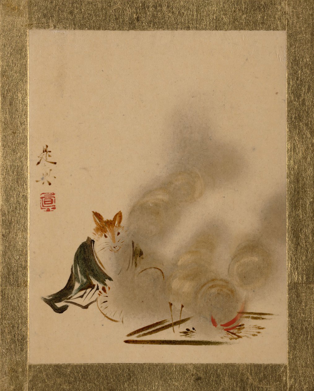 Vos bij Mystiek Vuur door Shibata Zeshin