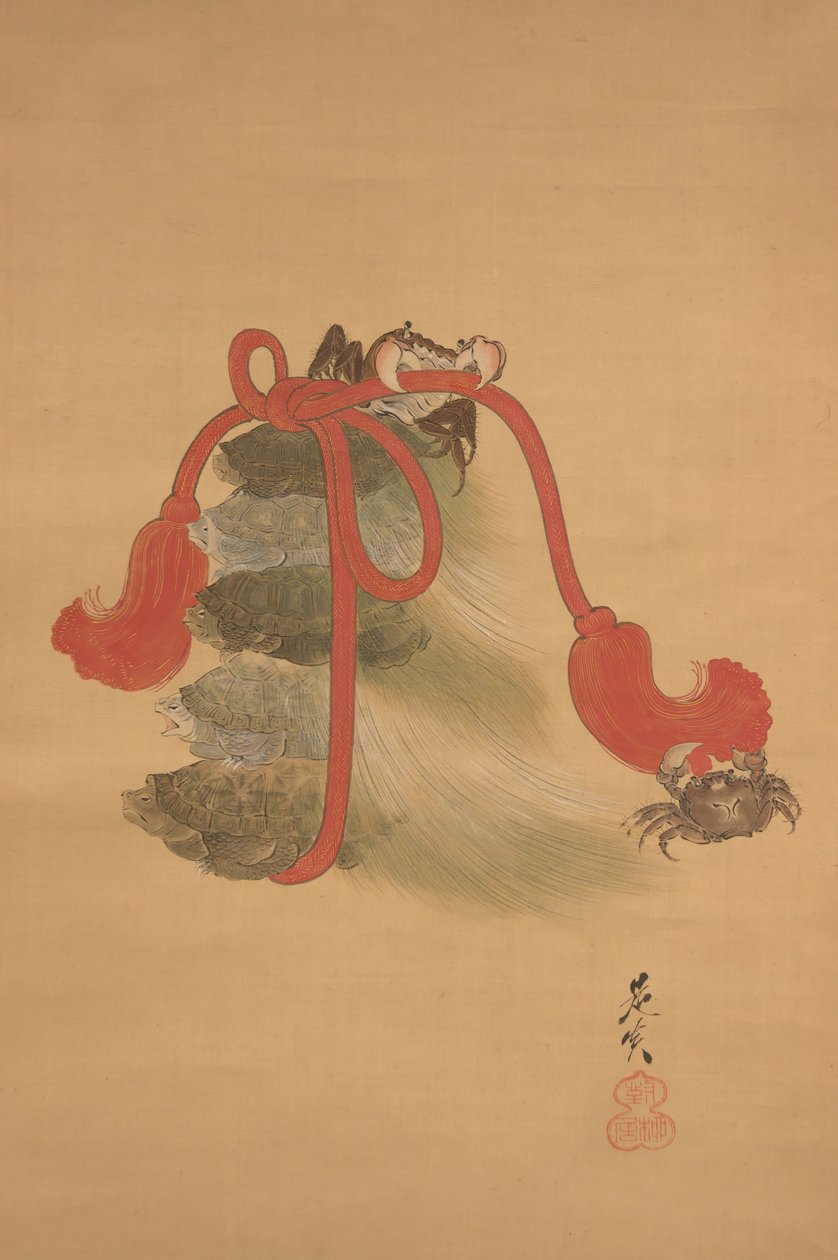 Schildpadden en Krabben door Shibata Zeshin