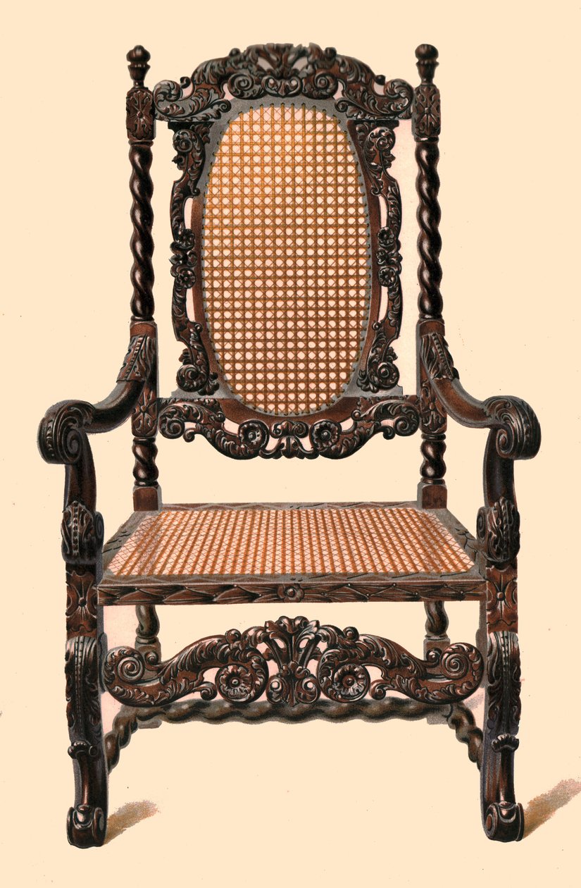 Notenhouten stoel, 1905 door Shirley Charles Llewellyn Slocombe