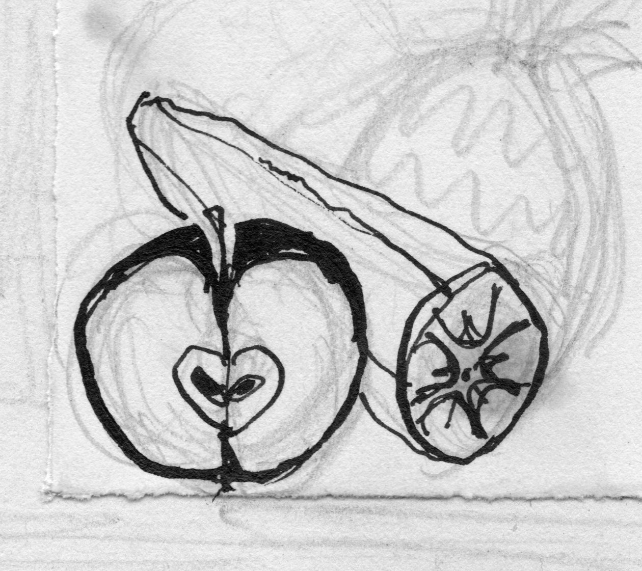 Appel en banaan door Shirley Markham