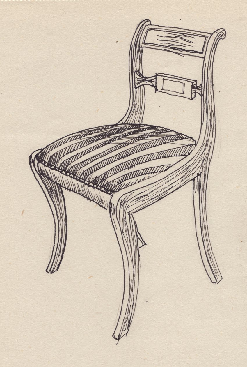 Stoel met gestreepte zitting, 1951 door Shirley Markham