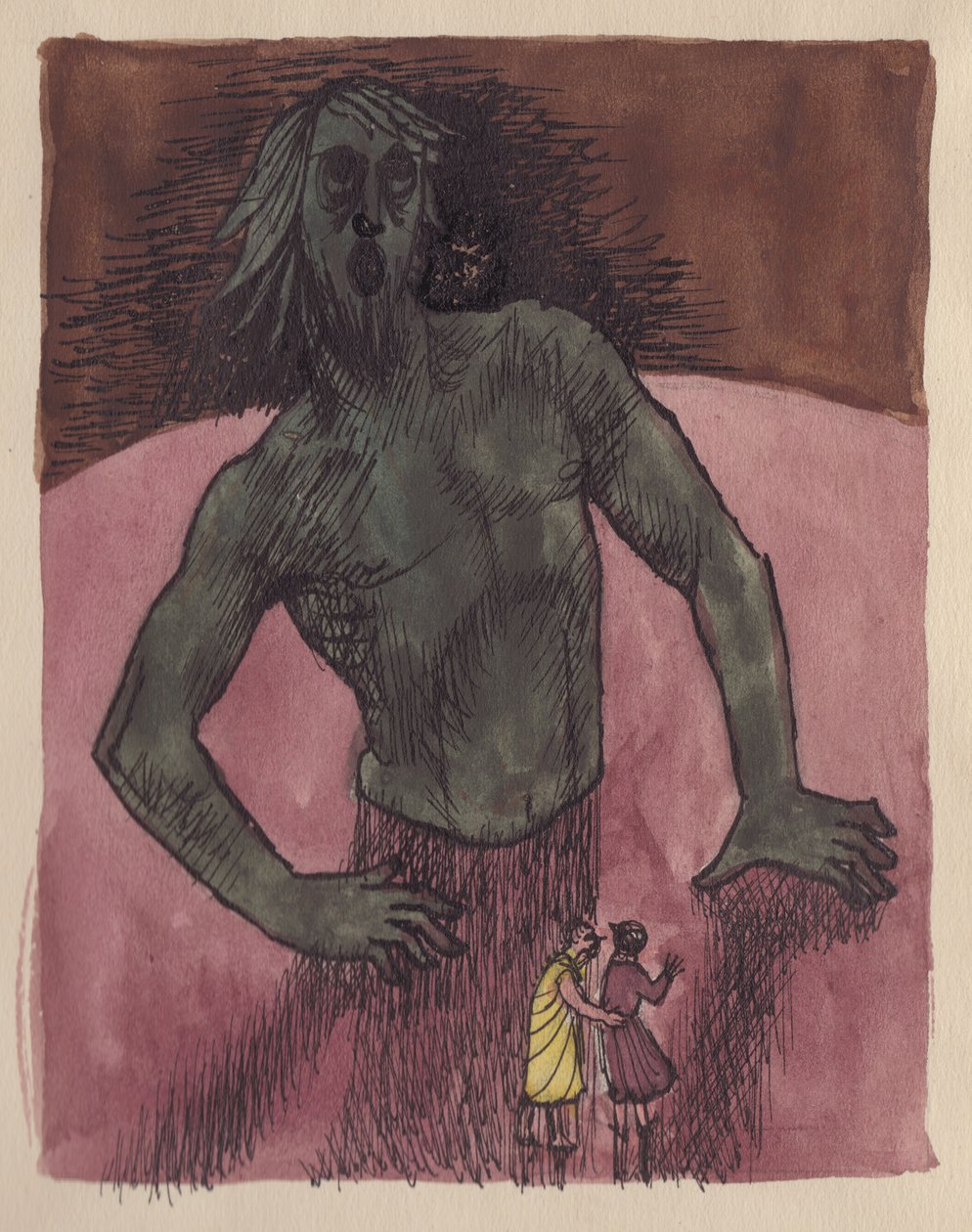 Dante en Virgil met reus, 1951 door Shirley Markham