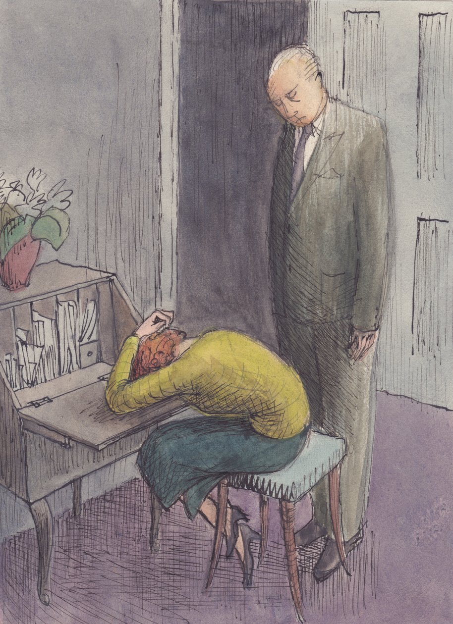 Man die over een Kromme Vrouw Staat door Shirley Markham