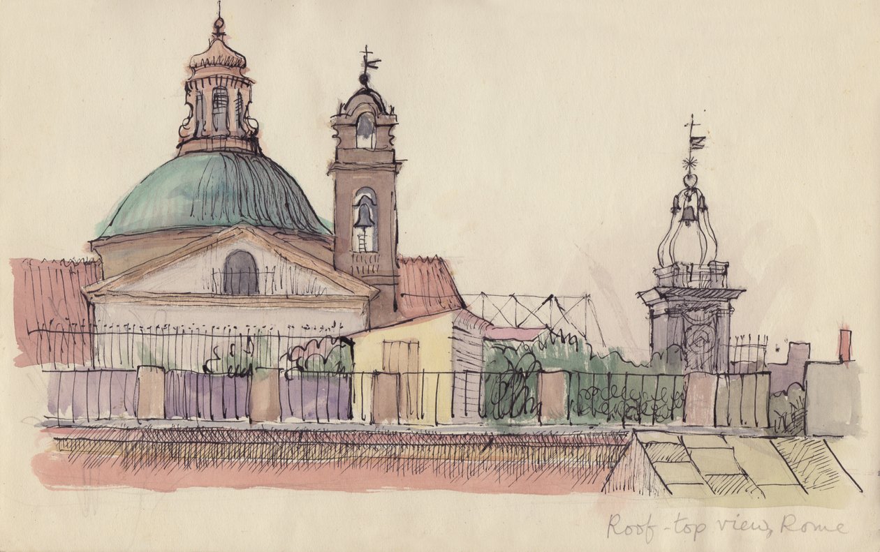 Uitzicht vanaf het dak, Rome, ca. 1950 door Shirley Markham