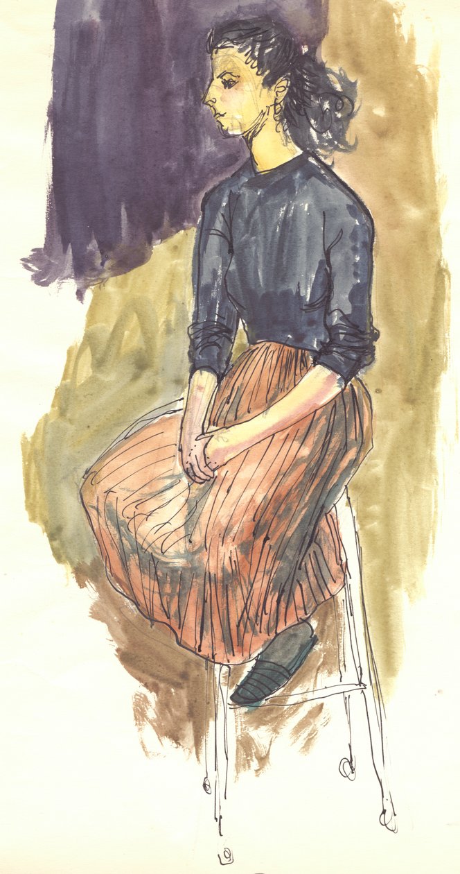 Zittende vrouw, c1950 door Shirley Markham