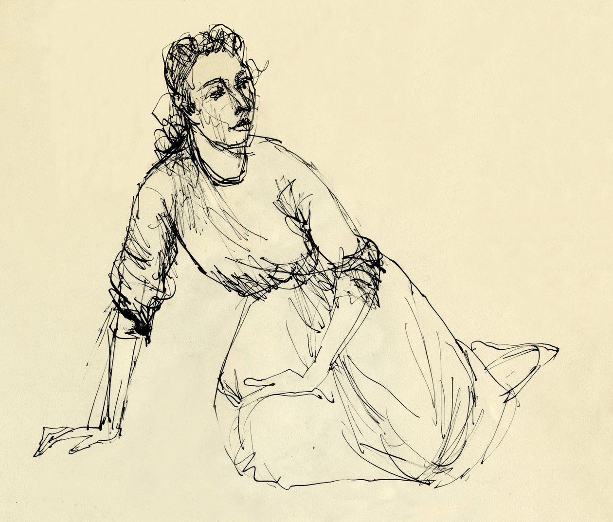 Zittende vrouw door Shirley Markham