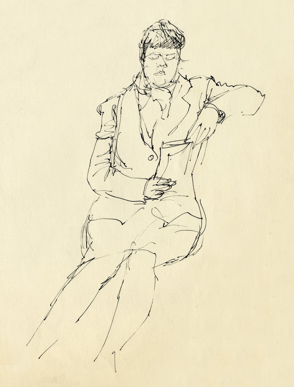 Zittende vrouw die leest, 1953 door Shirley Markham