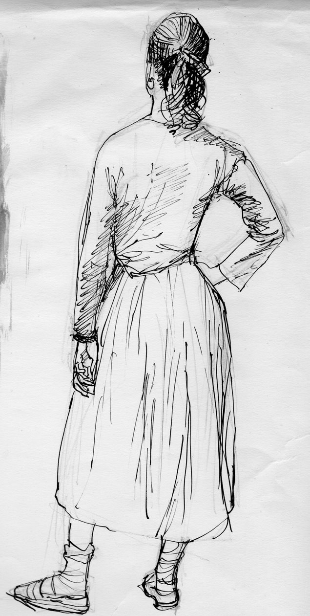 Staande vrouw van achteren gezien, c1950 door Shirley Markham