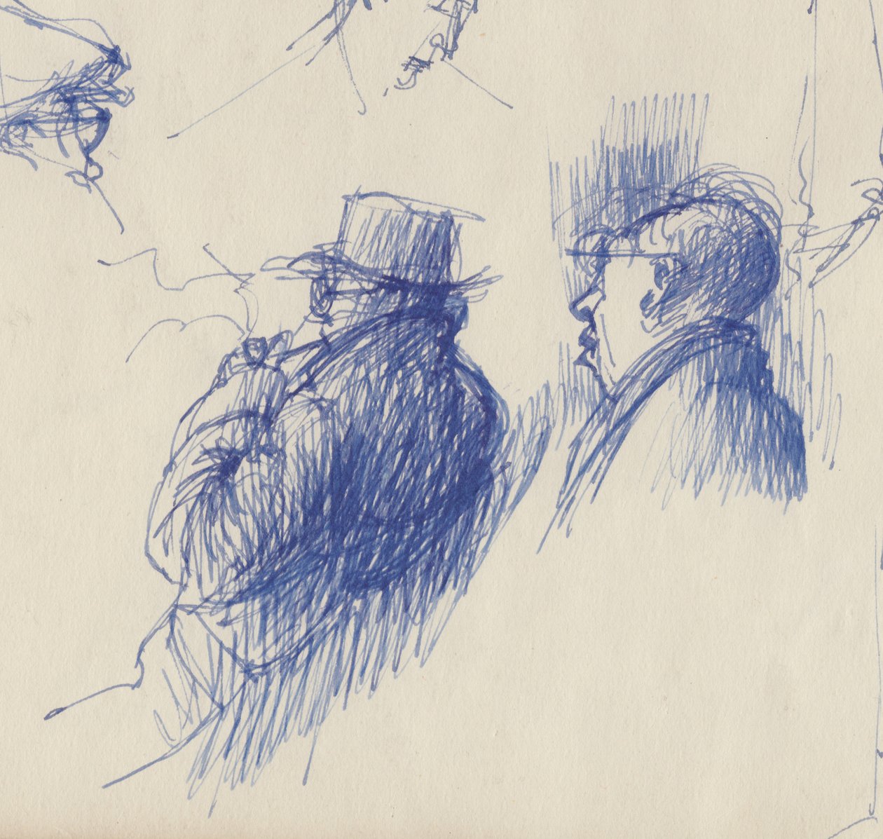 Studies, mannen met hoeden, ca. 1950 door Shirley Markham