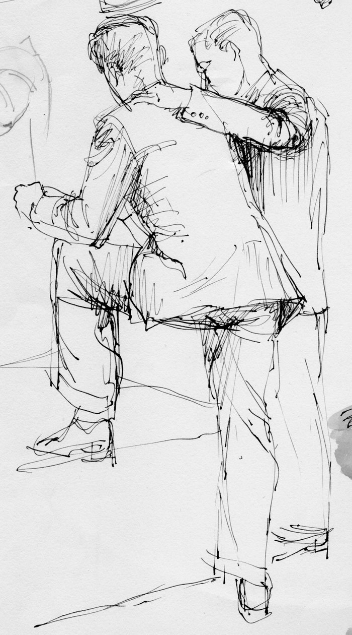 Twee Mannen Staand, 1953 door Shirley Markham