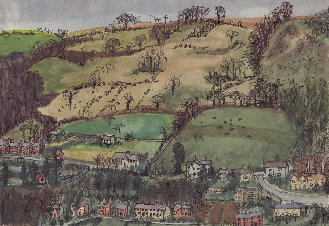 Dorp en velden door Shirley Markham