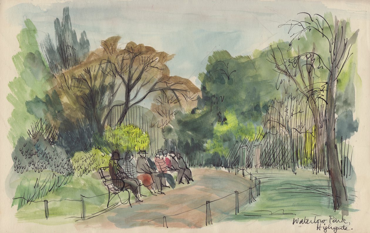 Waterlow Park, Highgate, circa 1950 door Shirley Markham