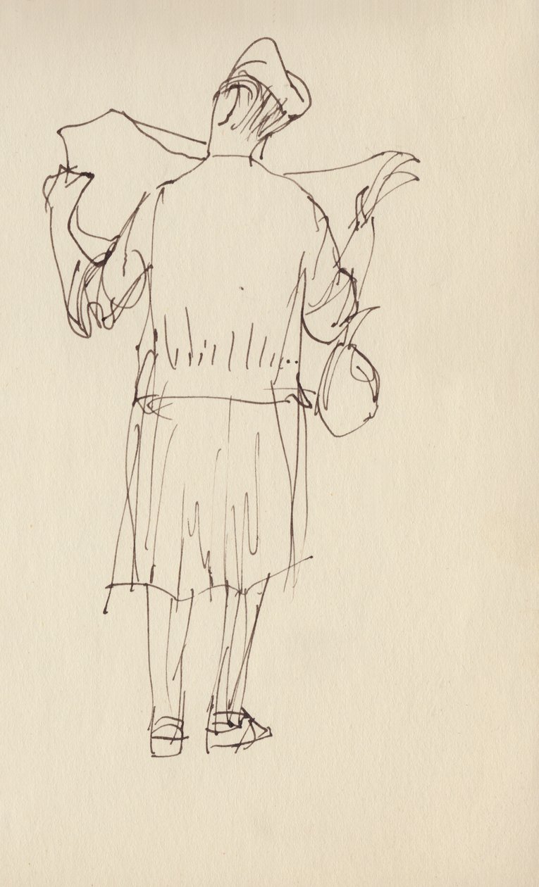 Vrouw die een krant leest, ca. 1950 door Shirley Markham