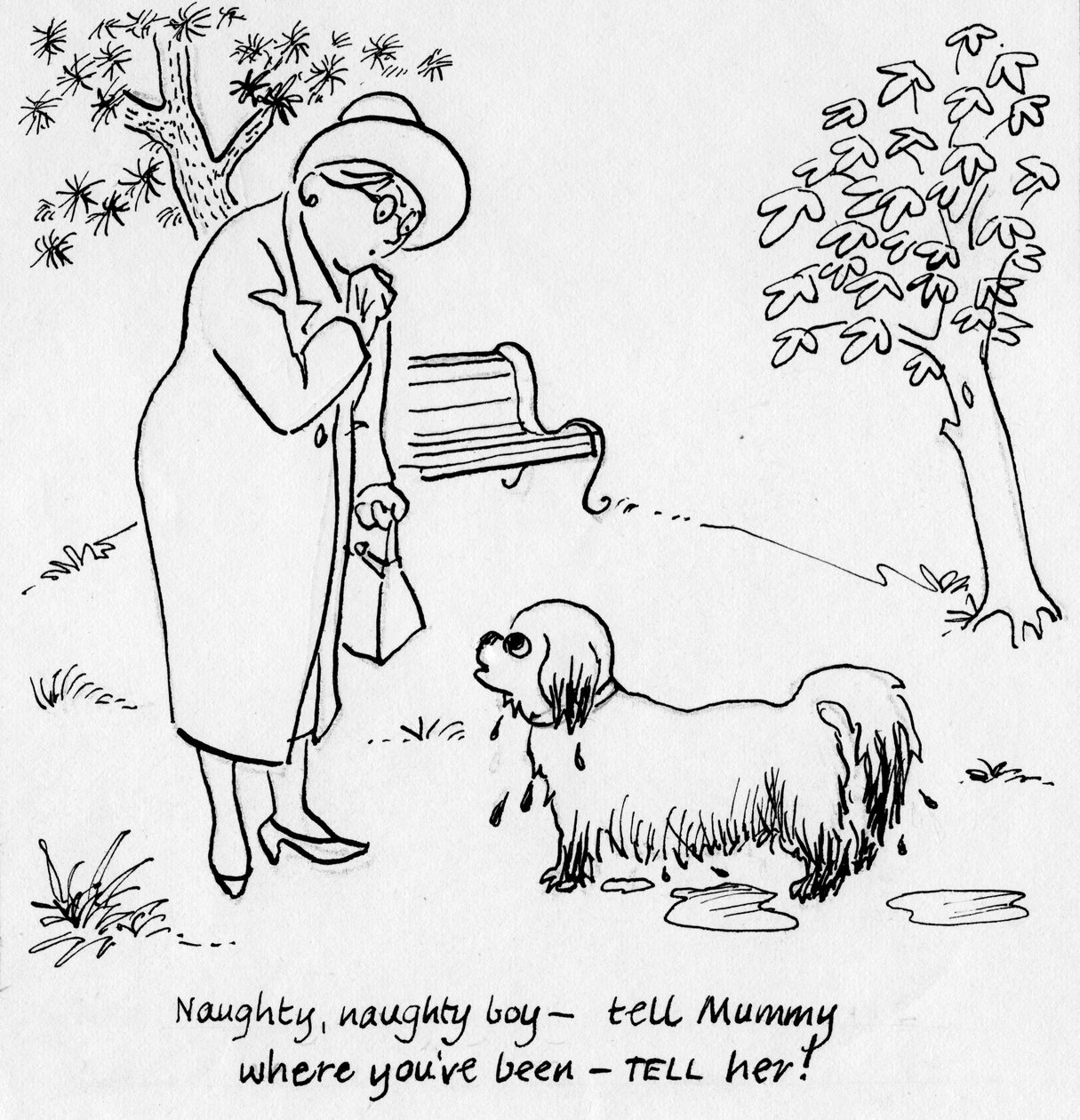 Vrouw met hond door Shirley Markham