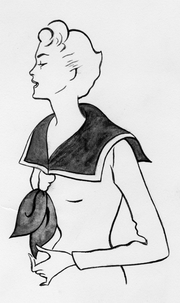 Vrouw met Matrozenhemd, ca. 1950 door Shirley Markham