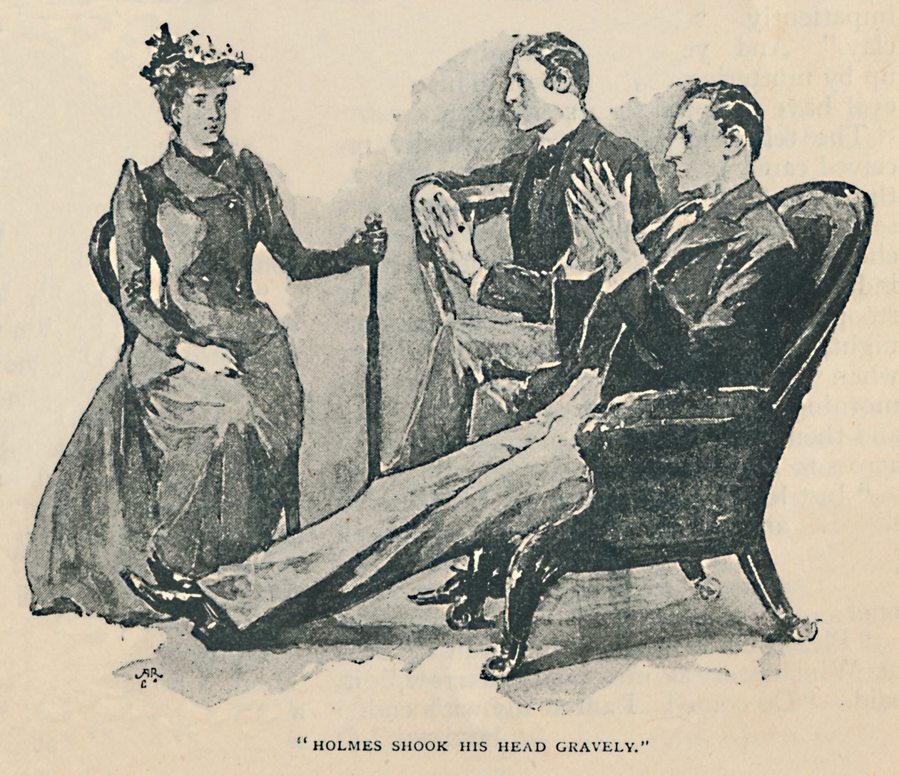Holmes schudde zijn hoofd ernstig, 1892 door Sidney Paget