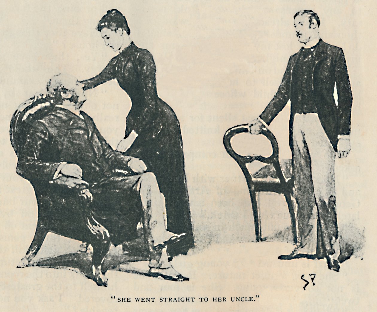Ze ging rechtstreeks naar haar oom, 1892 door Sidney Paget