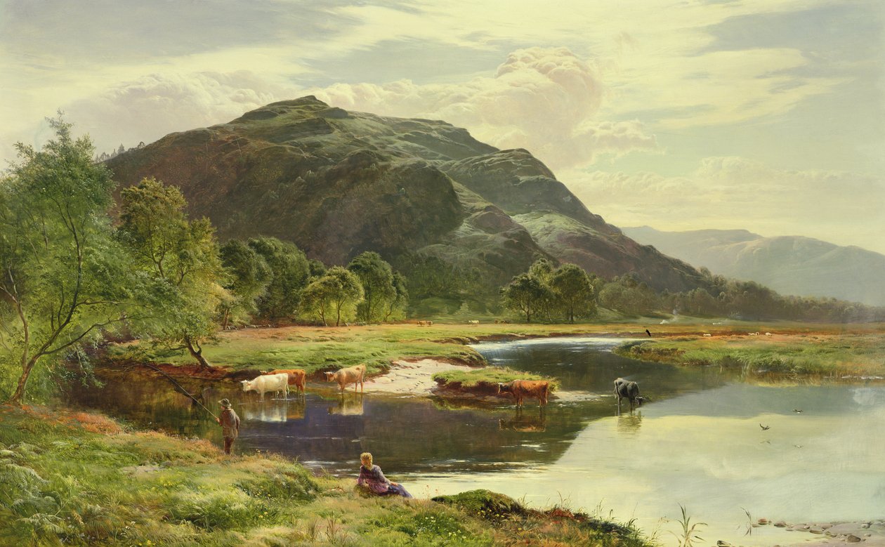 Hoogland loch scène door Sidney Richard Percy