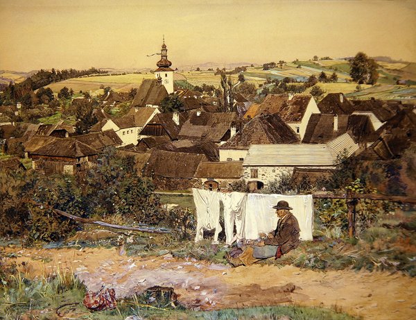 Oberosterreichisches Dorf (Opper-Oostenrijks dorp) door Sidonie Springer