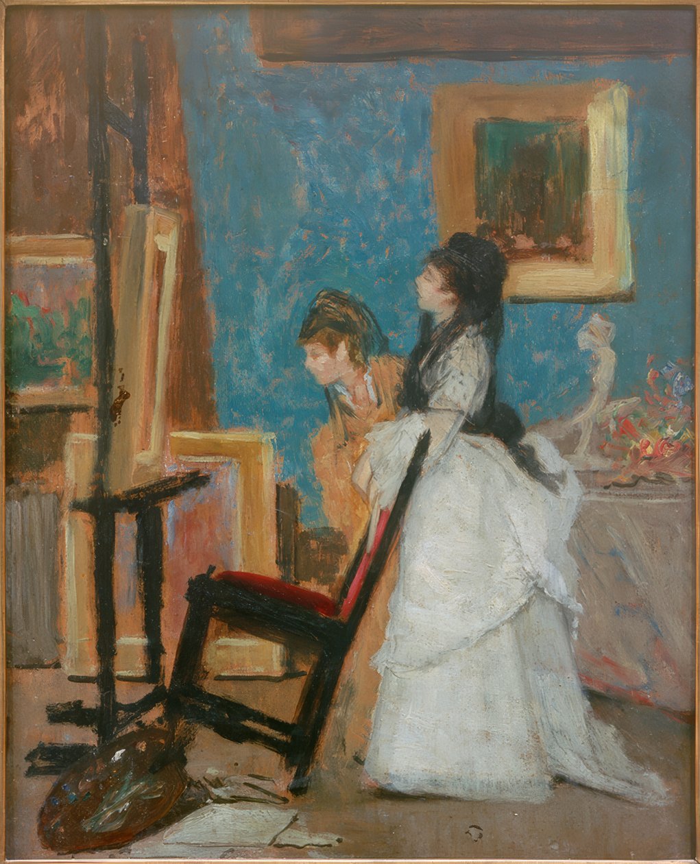 Bezoek in het atelier door Silvestro Lega