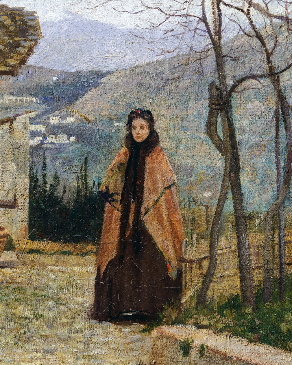 Het Bezoek (detail) door Silvestro Lega