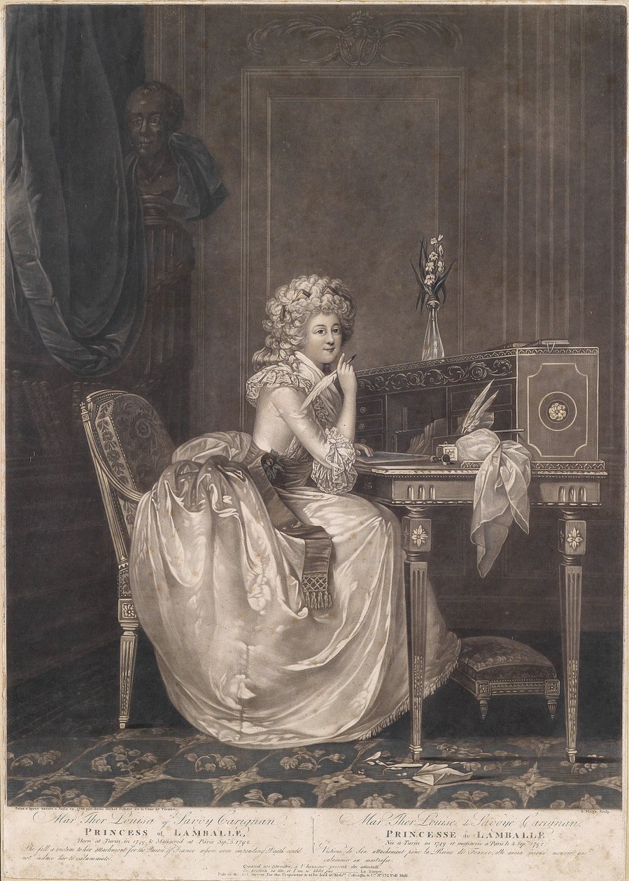 Portret van Madame de Lamballe (1749-1792) door Simon Malgo