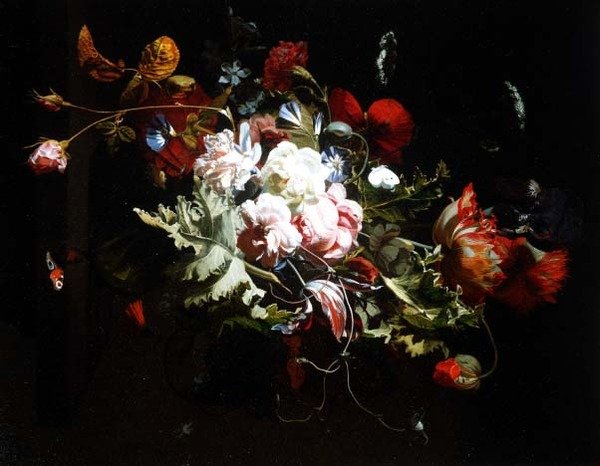 Stilleven van Bloemen op een Lijst door Simon Peeterz Verelst