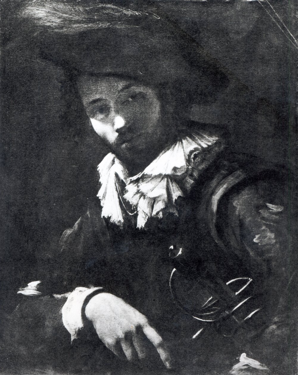 Portret van een huursoldaat, 1621-25 door Simon Vouet
