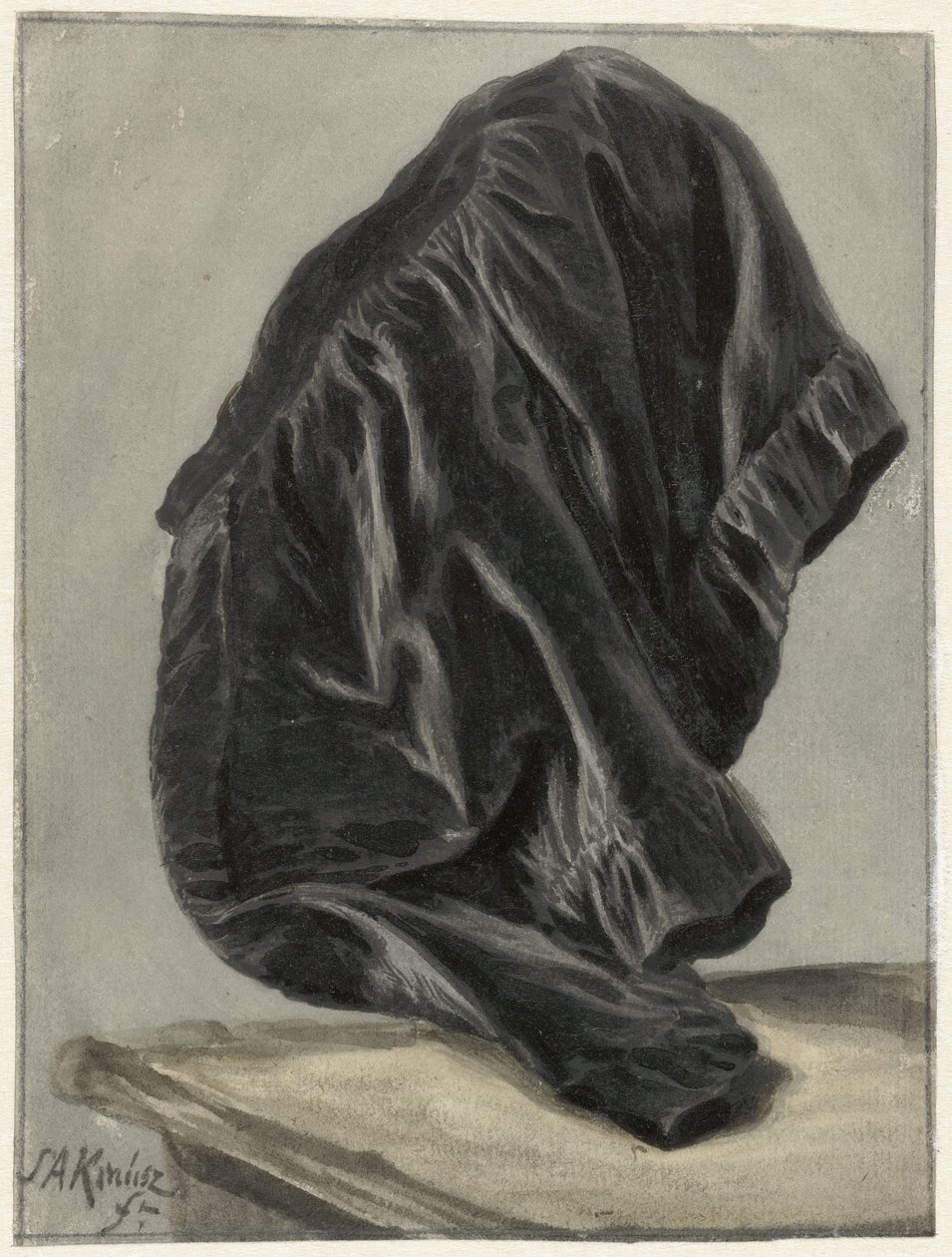 Draperiestudie door Simon Andreas Krausz