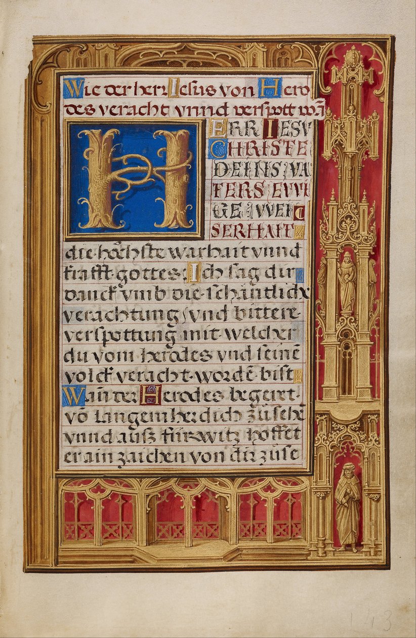 Versierde tekstpagina door Simon Bening