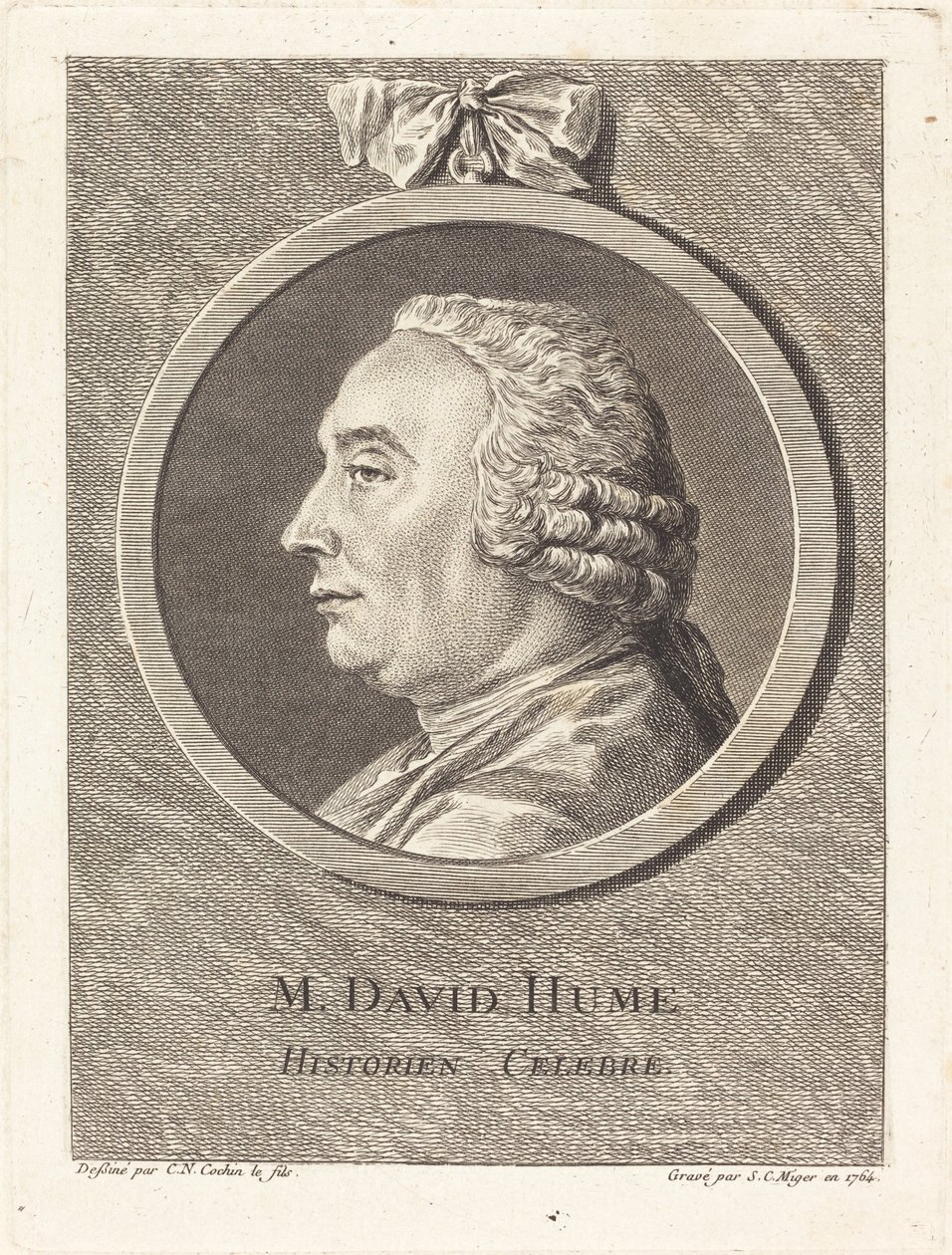 M. David Hume door Simon Charles Miger after Charles Nicolas Cochin II