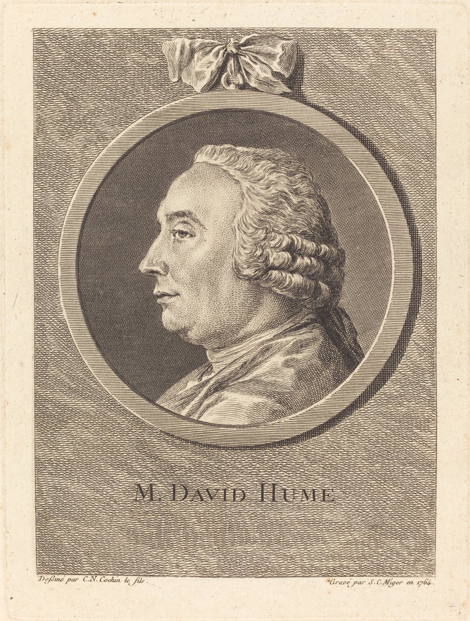 M. David Hume door Simon Charles Miger after Charles Nicolas Cochin II