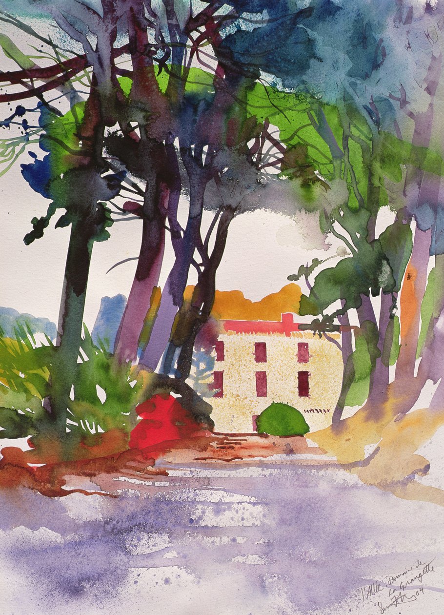 Allee la Grangette, 2004 (waercolour) door Simon Fletcher
