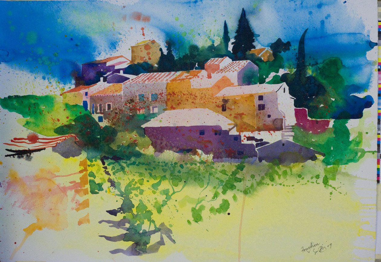 Fouzilhon, 2009 (aquarel) door Simon Fletcher