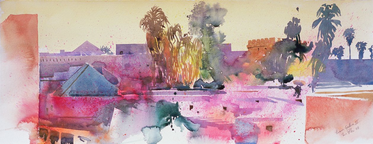 Uit Galicië II (aquarel op papier) door Simon Fletcher