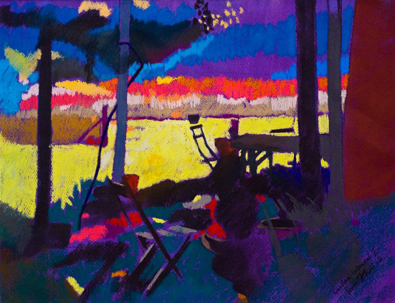 Garden Interval 1 (pastel on paper) door Simon Fletcher