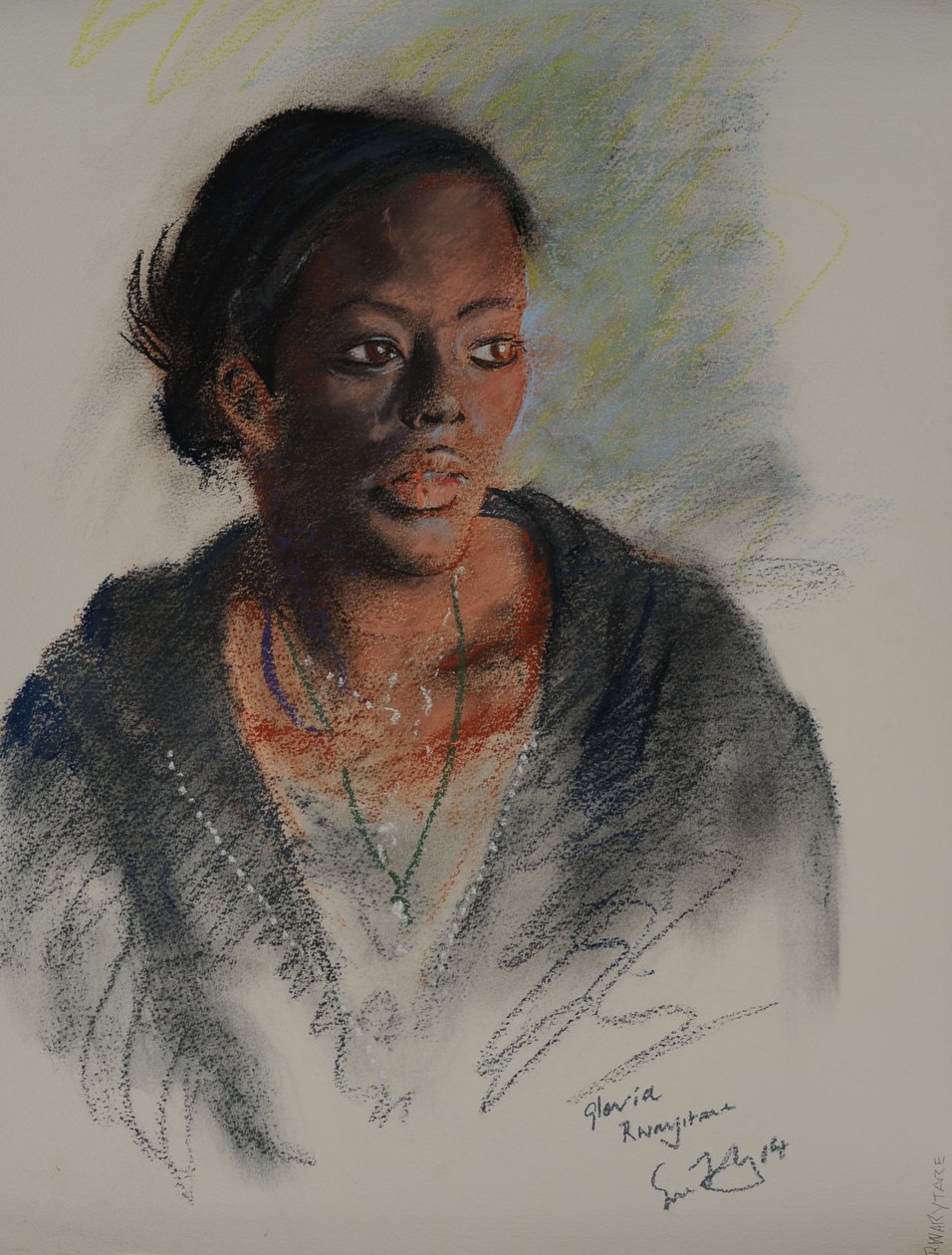 Gloria Rwarytare, 2014 (pastel op papier) door Simon Fletcher