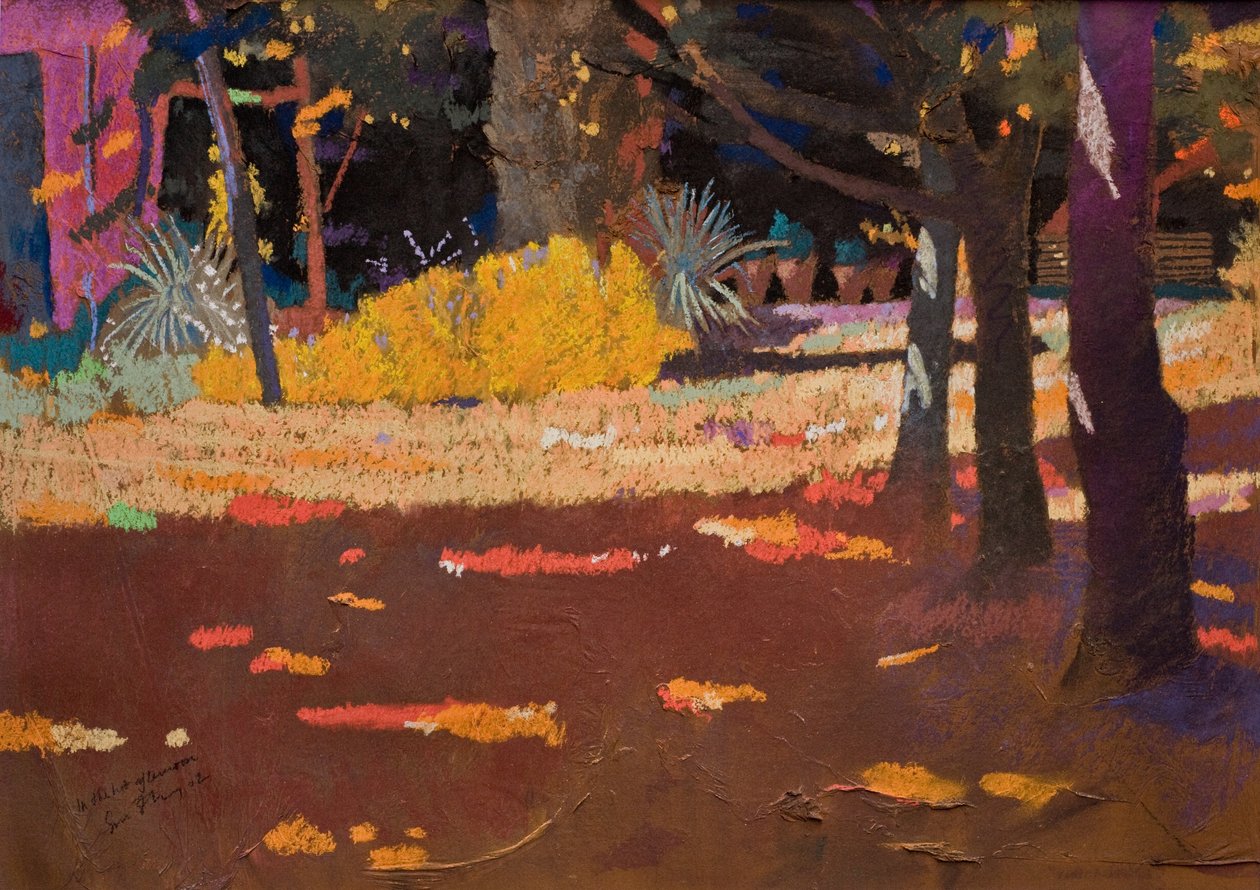 In de hete namiddag (pastel op papier) door Simon Fletcher