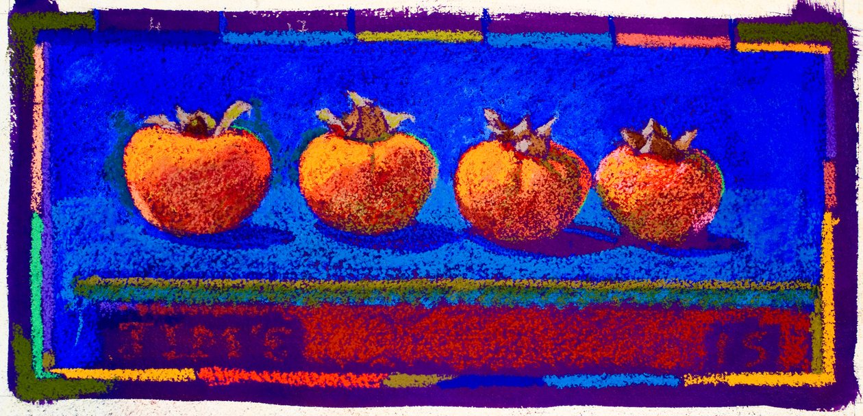 Dadelpruimen, 2015 (pastel op papier) door Simon Fletcher