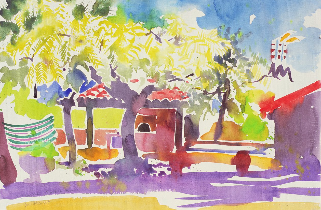 Port le Bar, Frankrijk, 2006 (aquarel) door Simon Fletcher