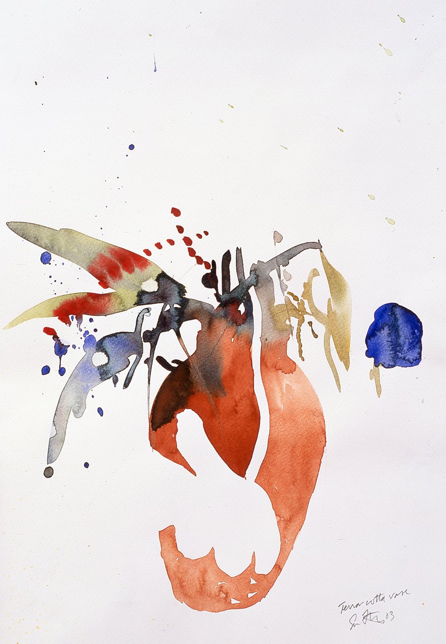 Terracotta vaas (aquarel op papier) door Simon Fletcher