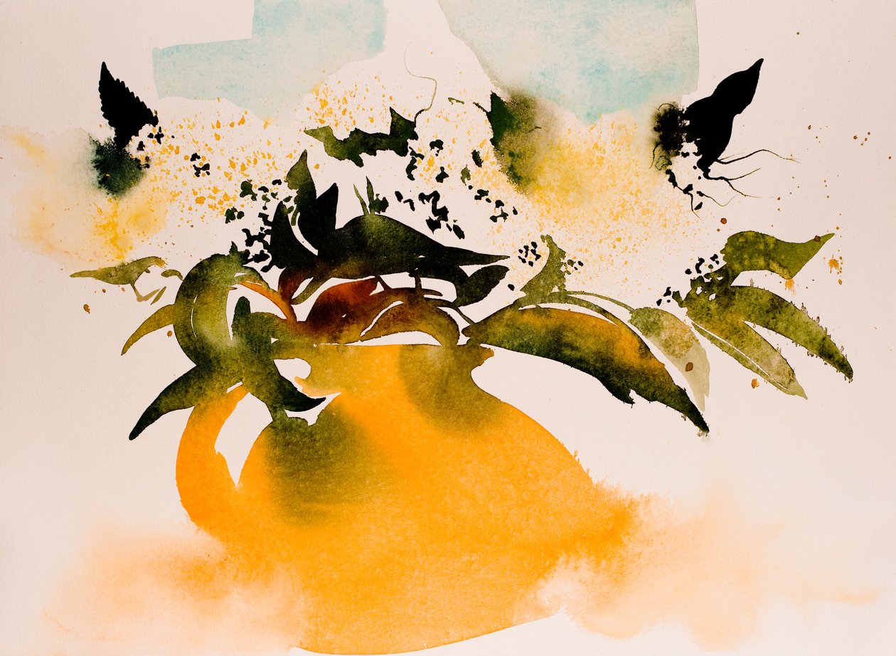 De Gele Kruik (aquarel op papier) door Simon Fletcher