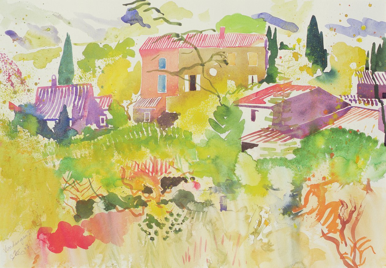 Vendanges I, 2007 (aquarel) door Simon Fletcher