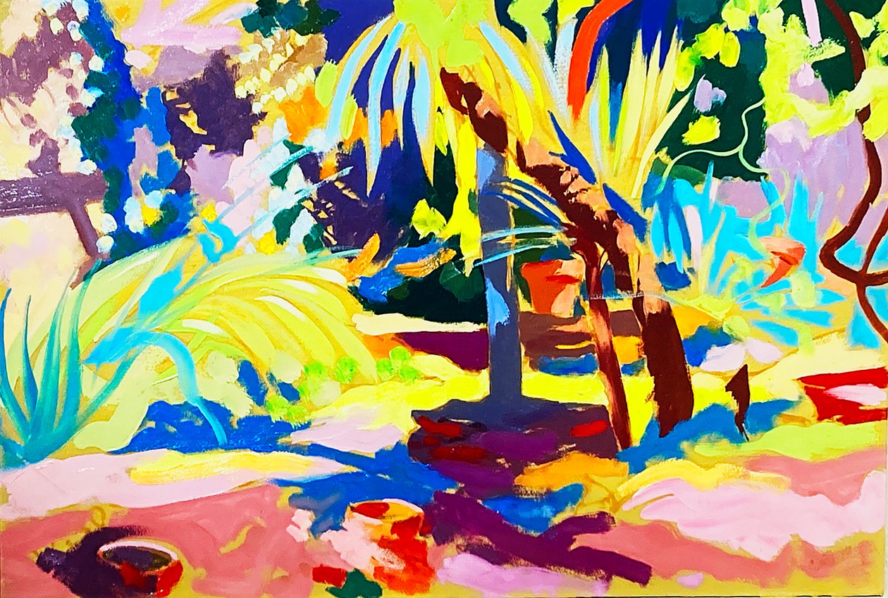 Wilde zomer (olieverf op board) door Simon Fletcher