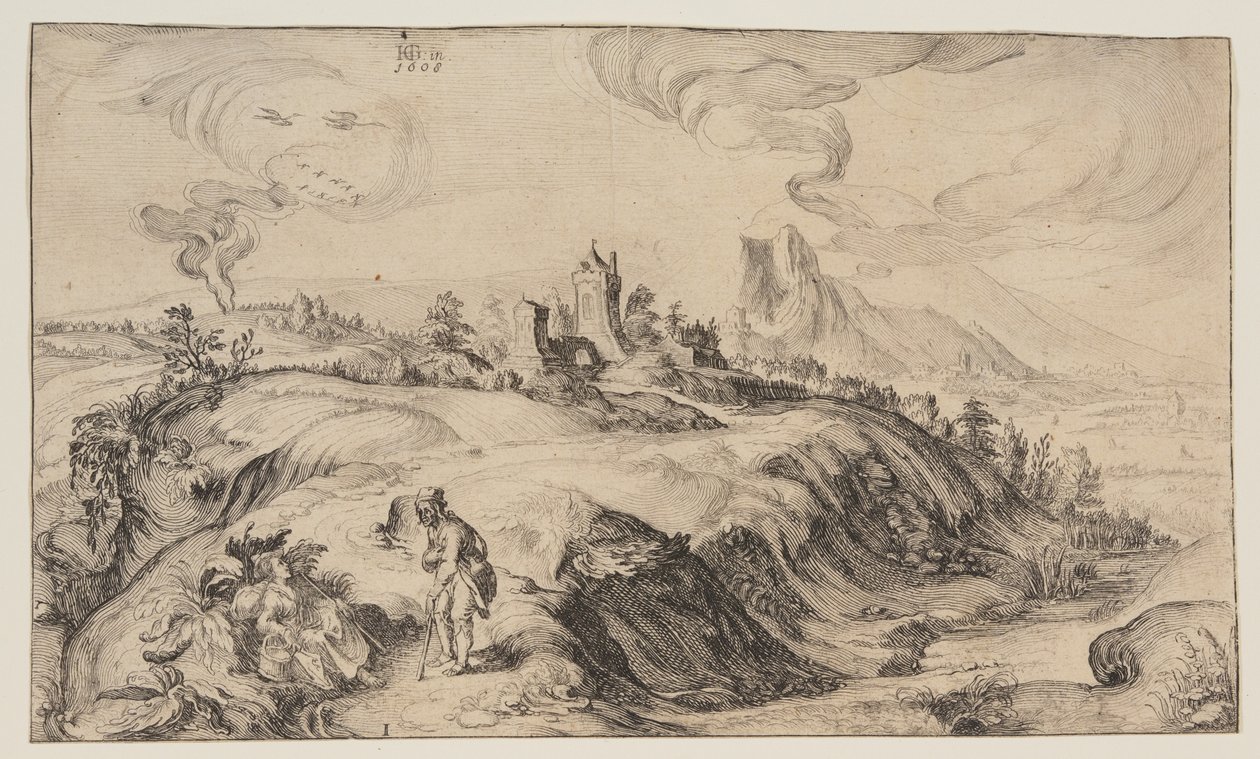 Bergachtig landschap door Simon Frisius