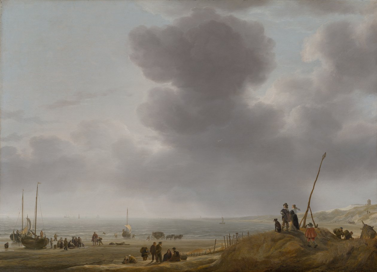 Strandzicht, 1643 door Simon Jacobsz. Vlieger