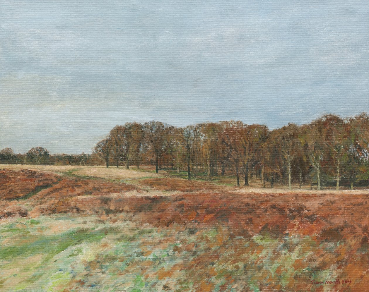 Richmond Park, 2019 (olieverf op doek) door Simon Neville