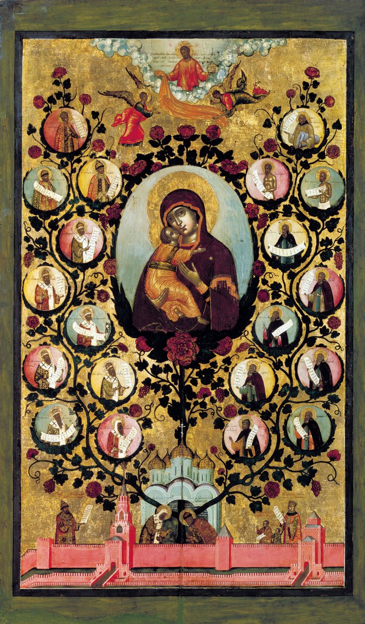 Apotheose van de Maagd van Vladimir, 1668 door Simon Ushakov