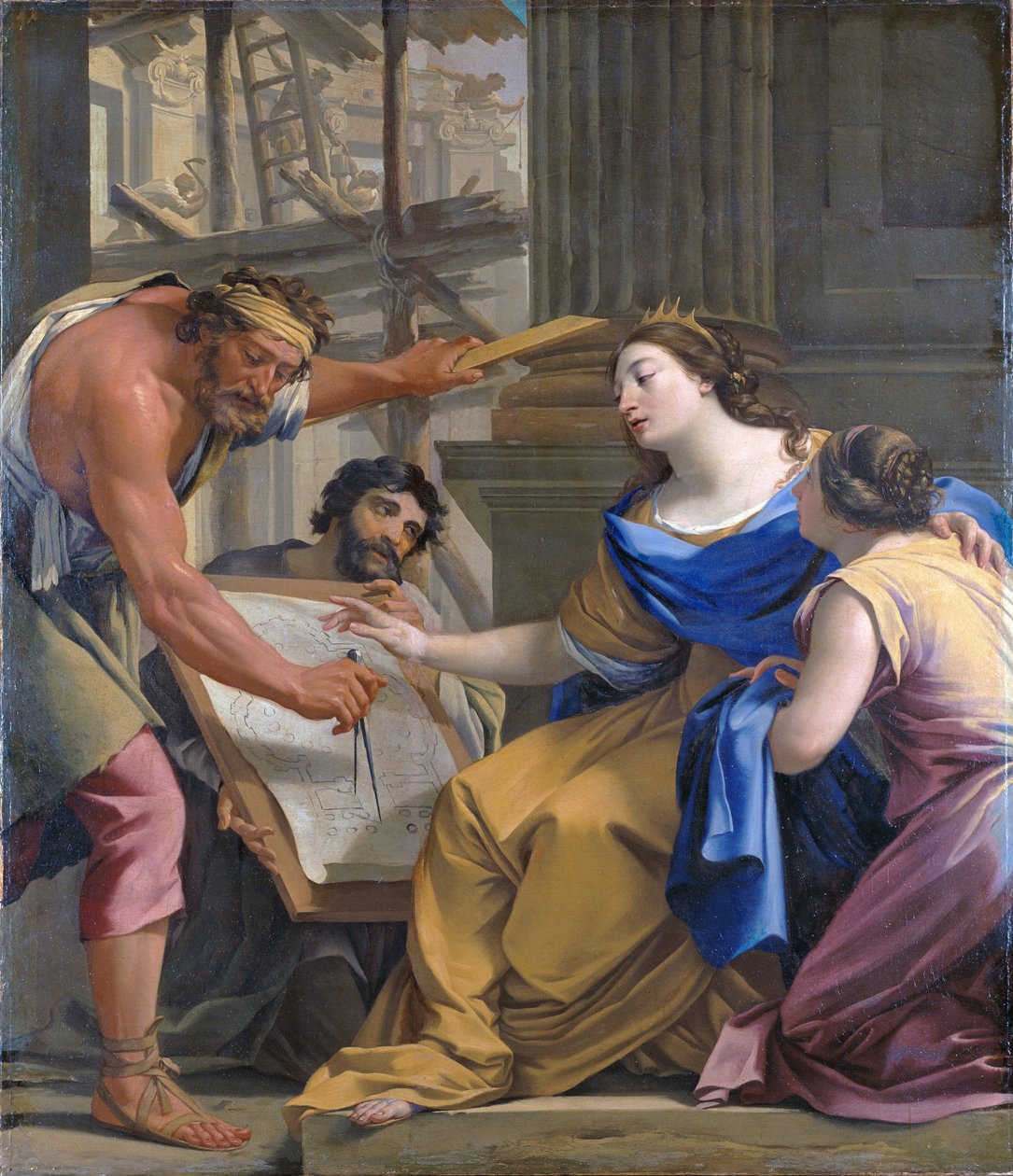 Artemisia bouwt het Mausolaeum door Simon Vouet
